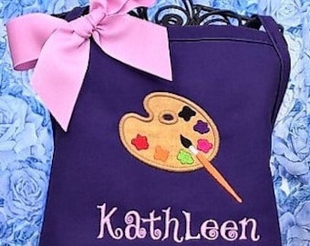 Personalized Child Apron Paint Palette, Art Apron, Birthday Gift