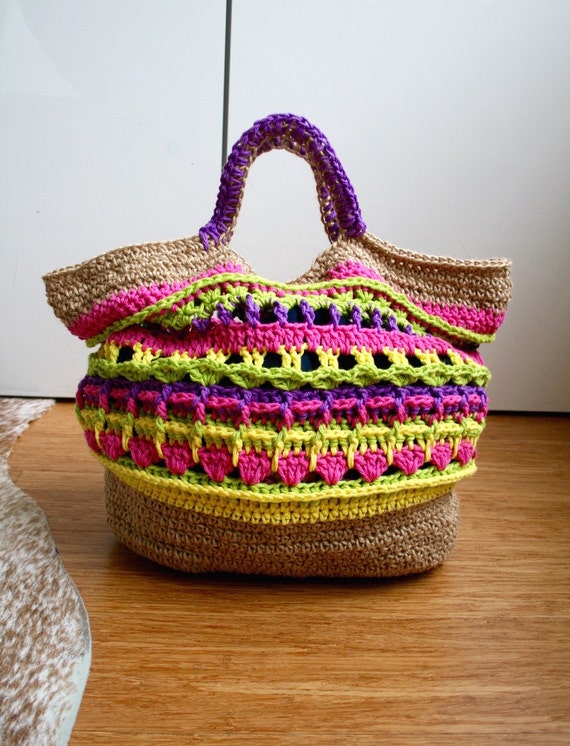 Crochet pattern market shopper bag pattern granny crochet