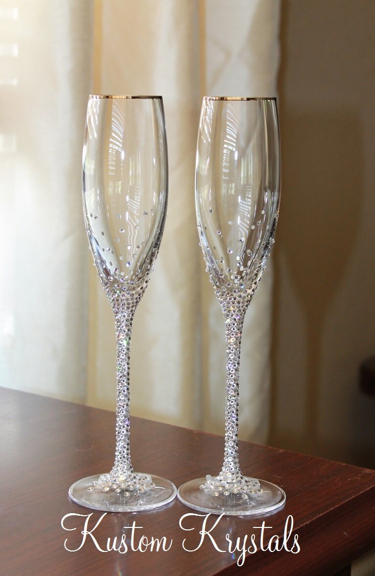 Designer Crystal Champagne Flutes 6