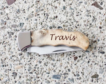SHIPS FAST, Personalized Hunting Pocket Knife, Personalized Folding Knife for Him, Personalized Custom Knife, Personalized Engraved - KNV106