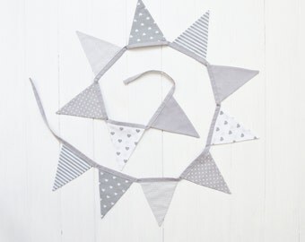 Bunting Fabric Banner Fabric Garland Banner Fabric Flag Garland Nursery Decor Birthday Decoration Baby Shower