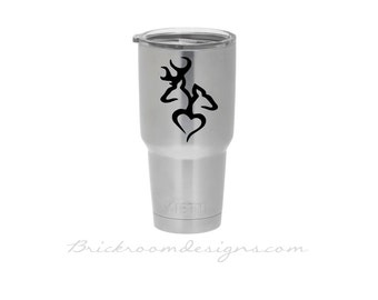 Buck and Doe Decal, Deer Love Decal, Browning Inspired, Yeti Cup Decal, Car Decal, Phone Decal, Browning Decal, Browning Sticker, Yeti Decal