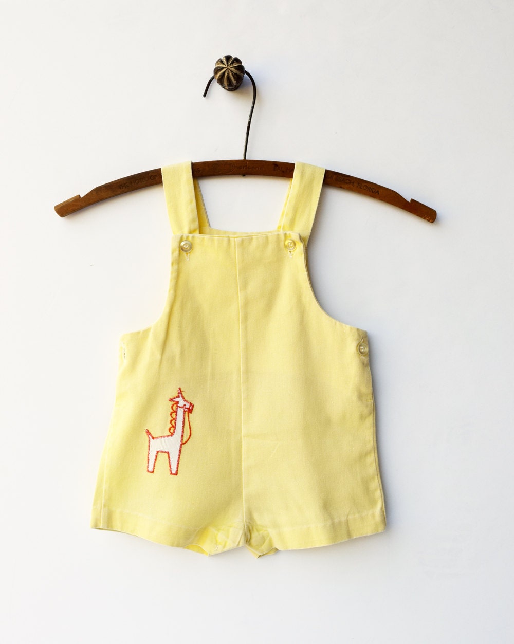 Yellow Horse Romper Baby Boy Clothes Vintage Size 18