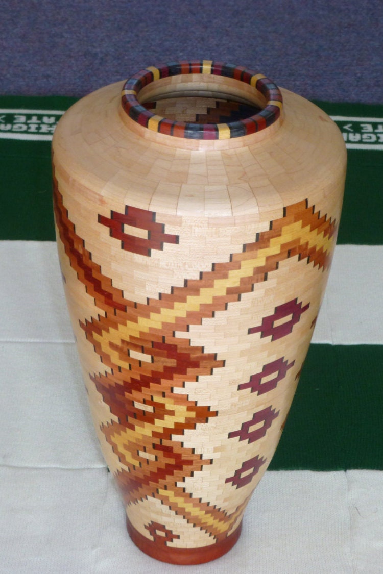 Segmented Wood Flower Vase 1