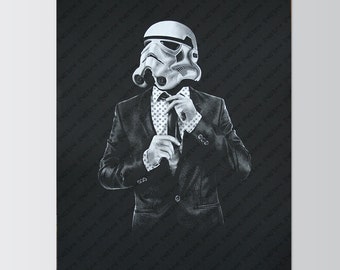 Smart trooper star wars art poster, graduation gift, man cave gift, dorm decor, gift under 20, funny print, college student, gift for dad