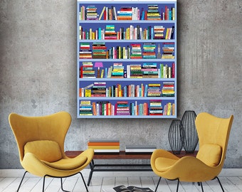 Gilmore Girls Rory Stars Hollow Book Club reading list, All books referenced in show + 2 surprises = 341 books! Book lover print bedroom art