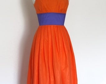 Orange Silk Chiffon Tiffany Prom Dress - made by Dig For Victory