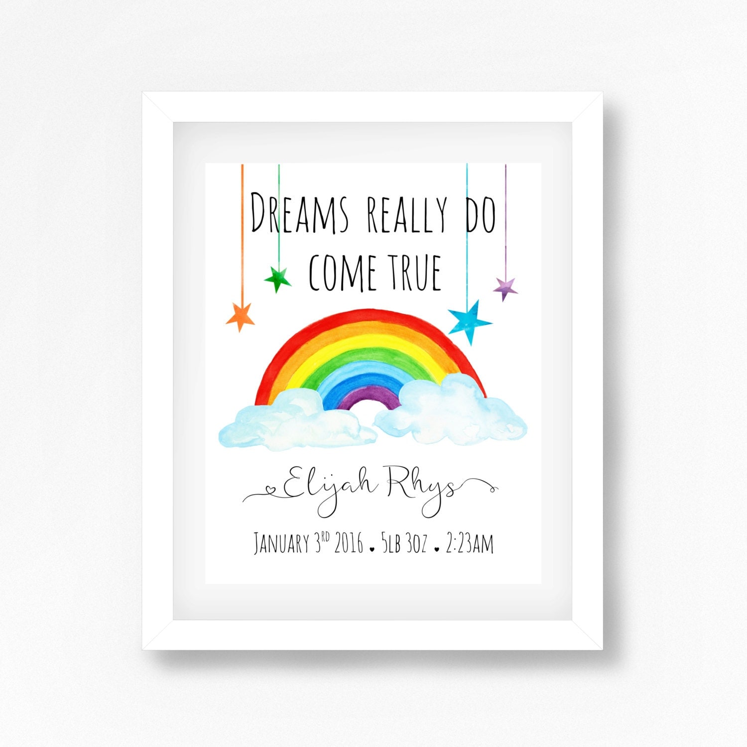 Rainbow Nursery Art Print Rainbow Baby Gift Gender Neutral