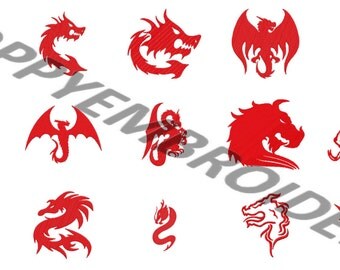 DRAGON Design for Embroidery machine / motifs pour broderie machine / instant download