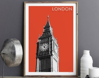 London Wall Art Print - City Prints - Travel Poster - Big Ben - Large Wall Art Prints - London Themed Gift - A3 Print - A2 Print