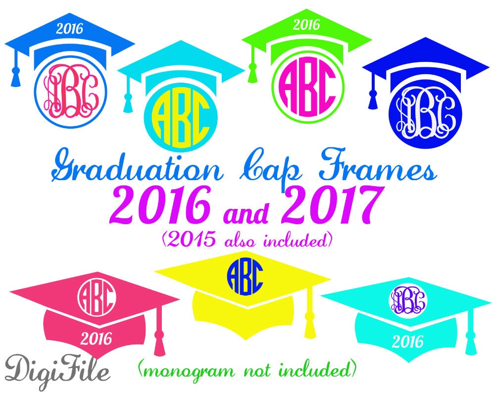 Download Graduation Cap Frames for Monograms SVG DXF EPS for by ...