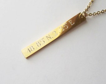 Custom coordinate,coordinate necklace, coordinate jewelry, graduation gift, bridesmaid gift,Location Necklace, birthday gift, gift,
