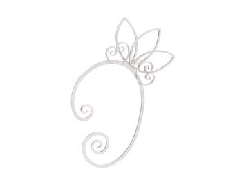 Fairy Ear Cuff // Silver petals & swirls, unique earcuff, gift for her