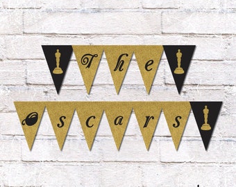 Oscar Party Flag Bunting - Academy Awards. Oscar Party Decor. Flag Bunting. Film Party. Print Yourself. *Instant Download*