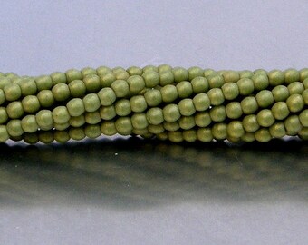 3mm Round Bead, Pacifica Avocado, Druk Bead, (5-03-PS1005), 100 count