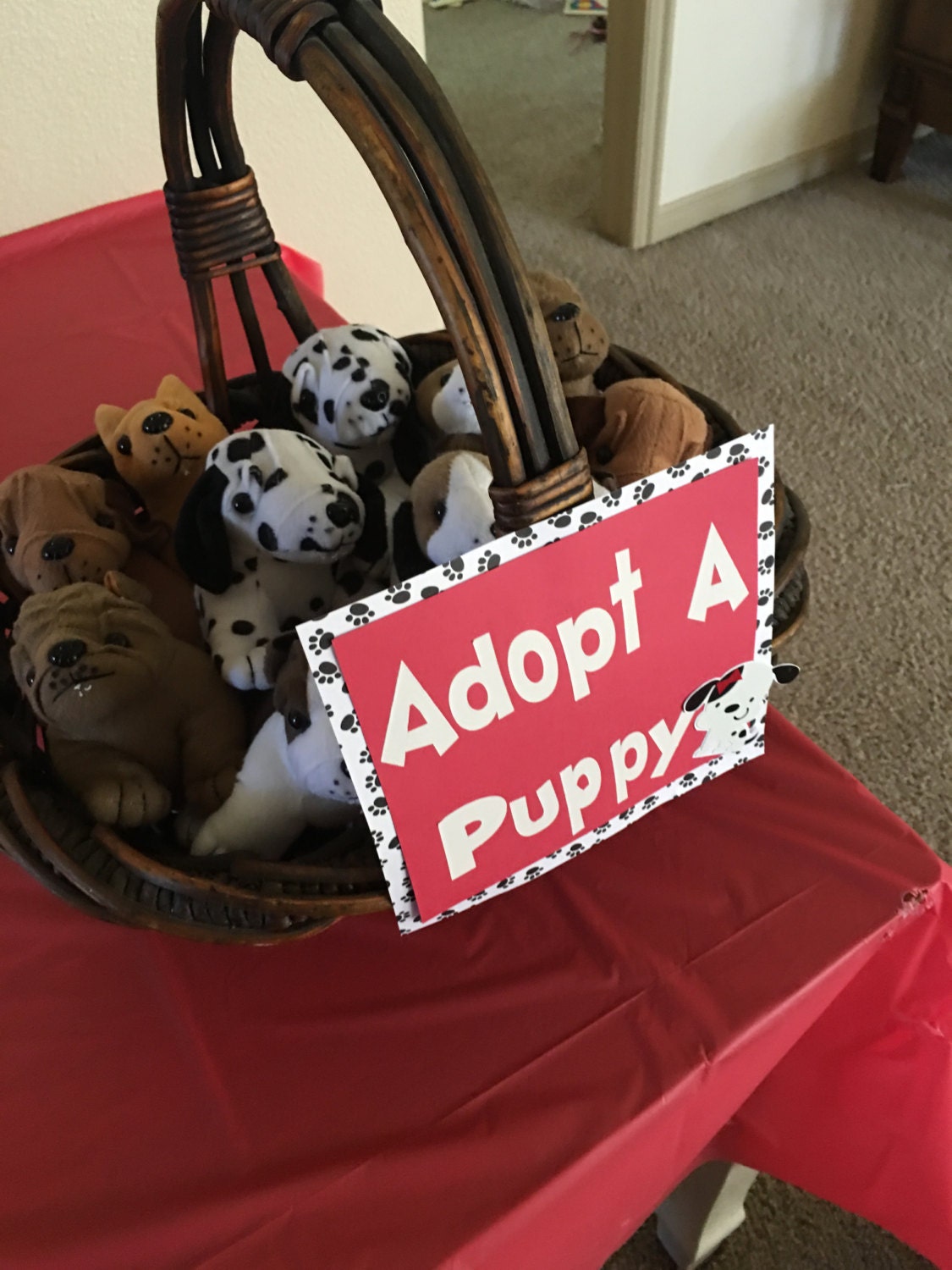 Puppy party sign Adopt a Puppy by DivineGlitters on Etsy