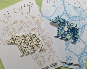 Patterned Bear Brooch