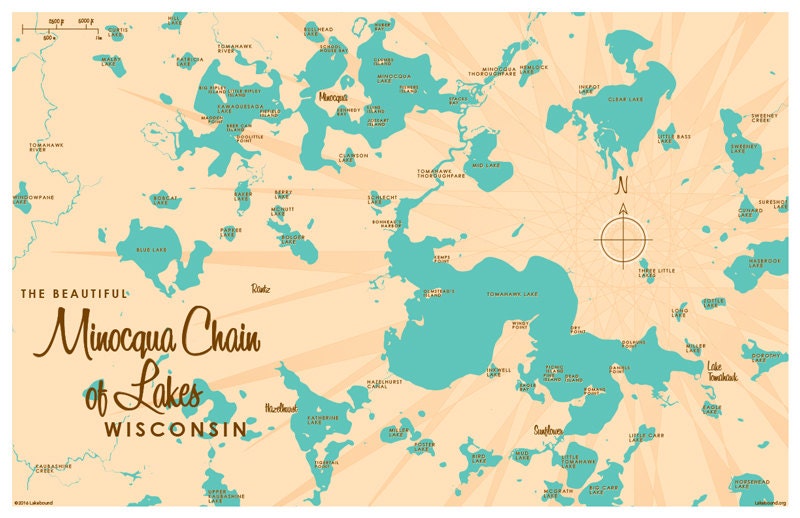 minocqua-chain-of-lakes-wi-map-print