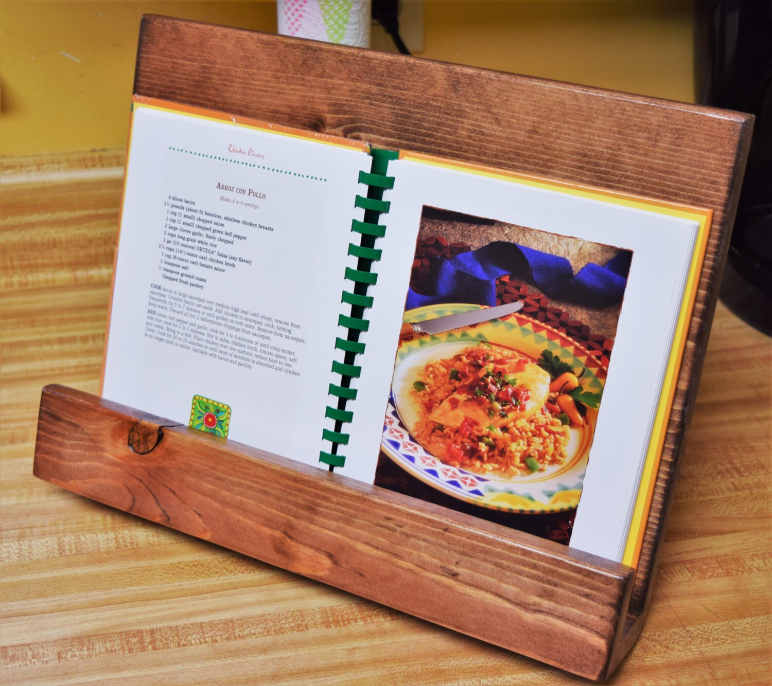 Cookbook Stand Kitchen Decor Wooden IPAD Stand Recipe