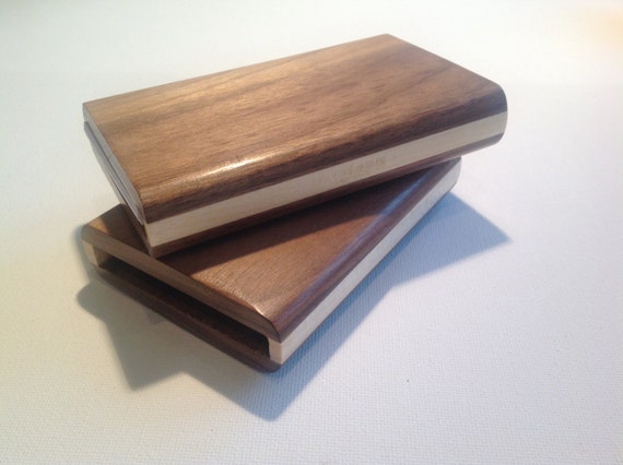 Wood business card holder business card case handmade from