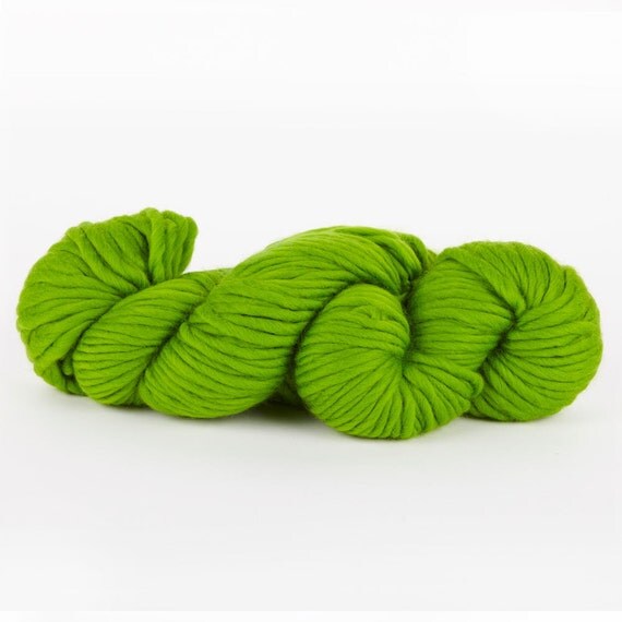 Super chunky yarn. Lime green super bulky by
