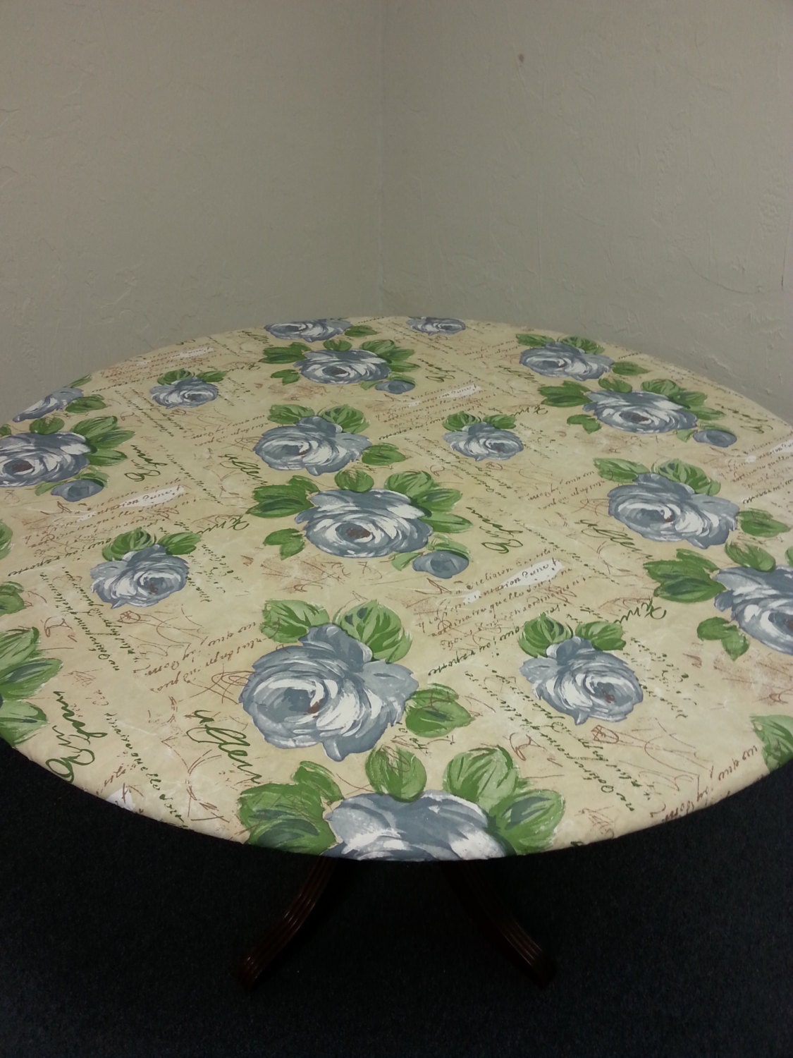 Fitted table cover Vinyl Fitted tablecloth by CustomNightLightsLED