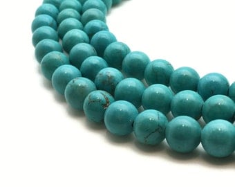 10mm Natural Turquoise Beads Round 10mm Turquoise 10mm Turquoise Beads 10mm Blue Beads 10mm Turquoise Mala Turquoise Blue Mala Blue