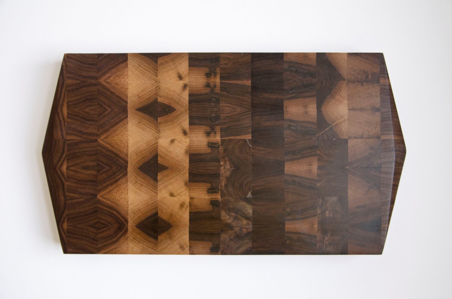 End Grain Geometric Cutting Board Black Walnut
