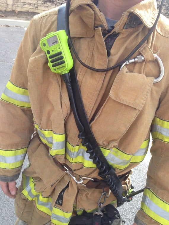 Firefighter Fitted Leather Radio Strap Blacked by 925LeatherWorks