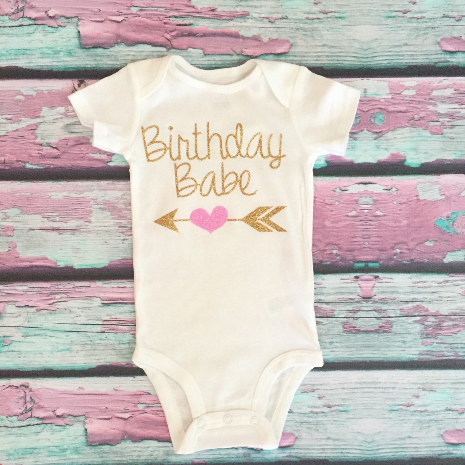 Gold Glitter Baby Onesie Birthday First Birthday Onesie