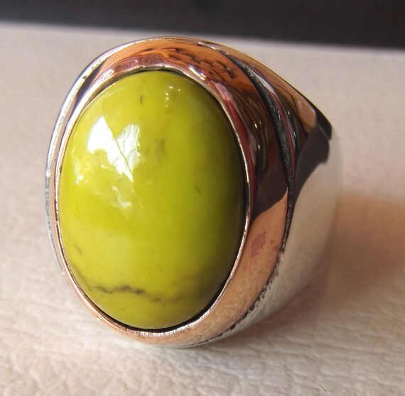 mohave yellow turquoise natural stone semi precious oval gem