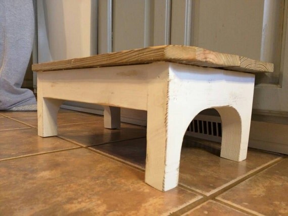 Rustic Distressed Wooden Step Stool