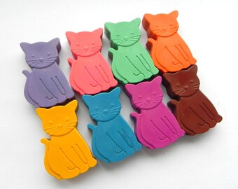 Cat Crayons | Set of 8 | Unique kids gift | Birthday gift | Party Favours | Cat Lovers | Novelty Crayons | Kids Wedding favours | Pussy Cat