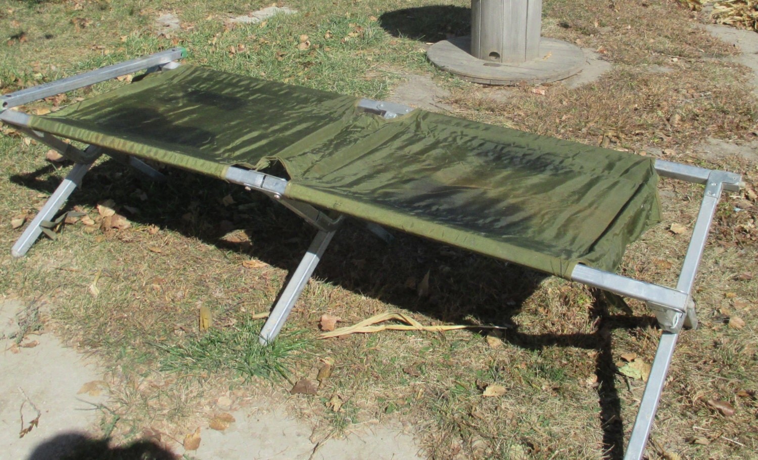 Folding Vintage Canvas Field Cot Camping Boy Scout WWII Army