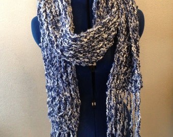 Blue Bouclé Fringe