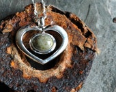 Beautiful Heart shaped silver pendant with Connemara Marble center - special valentines gift made and posted from ireland Beautiful Heart shaped silver pendant with Connemara Marble center - special valentines gift made and posted from ireland