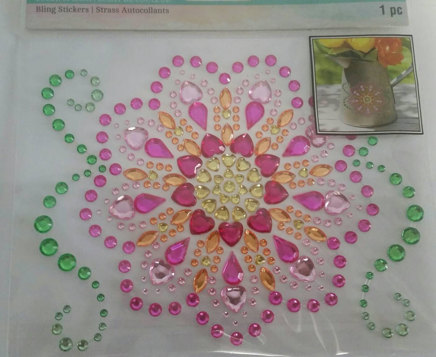 Recollections Bling Stickers Color Splash Flower Heart