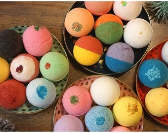 Bath Bomb - 12 Pack Fizzer Gift Set Assorted Scents Colors Shea & Cocoa Butter Great For Dry Skin Freshly Handmade Natural Vegan