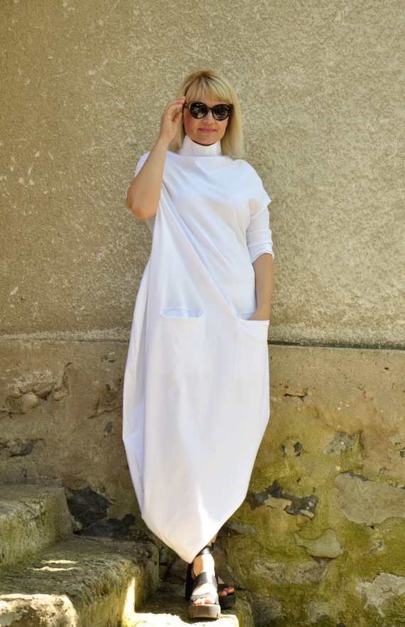 White loose cotton tunic/White summer by Gabygaclothes on Etsy