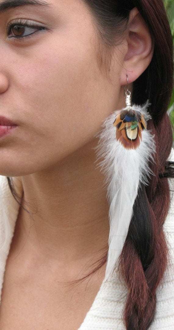 Native American feather earrings. Country by sweetcrackers on Etsy