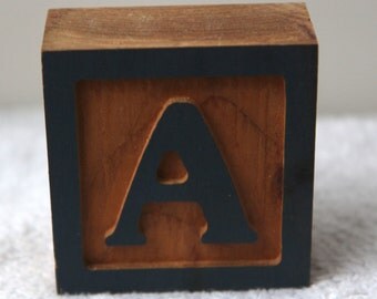 Wooden Monogram Letter Initial Block Decoration
