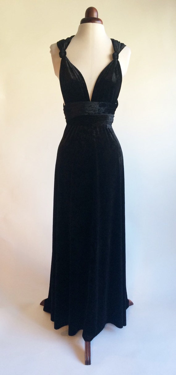 Prom dress infinity dress convertible dress black velvet