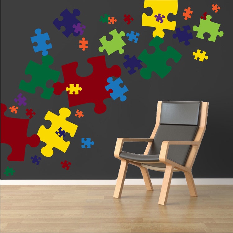 Puzzle Piece Wall Decals Puzzle Piece Wall Mural by PrimeDecal