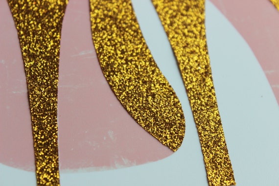 Gold Shoes Print Pink Gold Wall Art Vanity Wall Decor