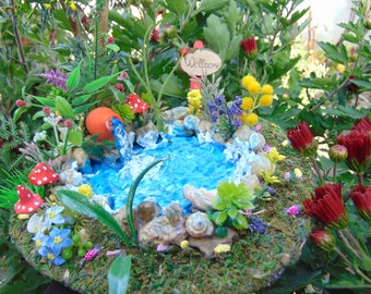 FAIRIES GARDEN POND, Garden Accessories ,River rock terrariums pond, fairy pond, fairy house pond, fairy garden, fairy pond,miniature pond