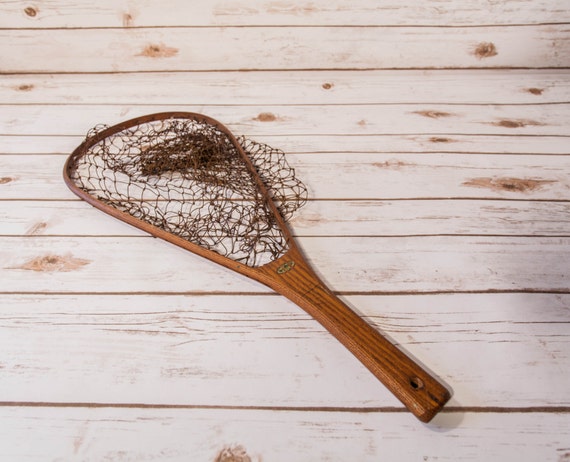 vintage wood fishing net