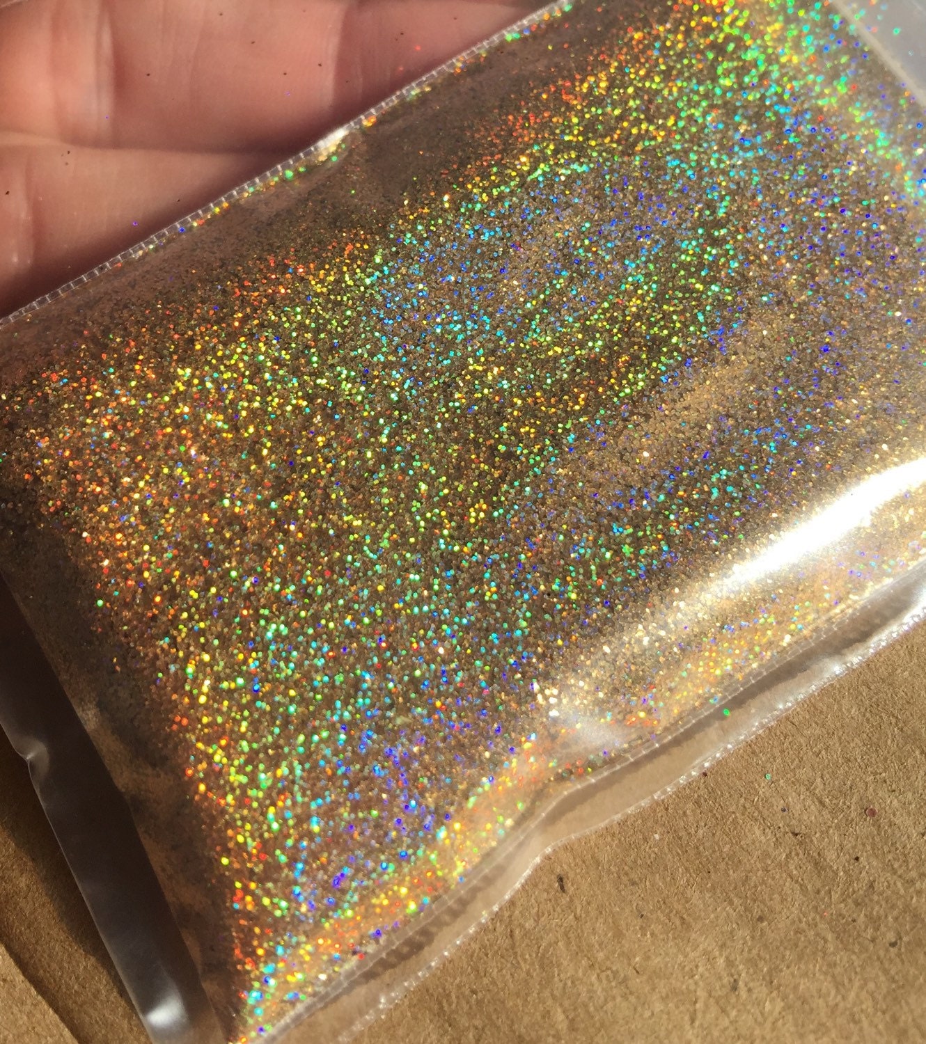 GOLD Holographic Geometric Glitter .008 x .008 Solvent