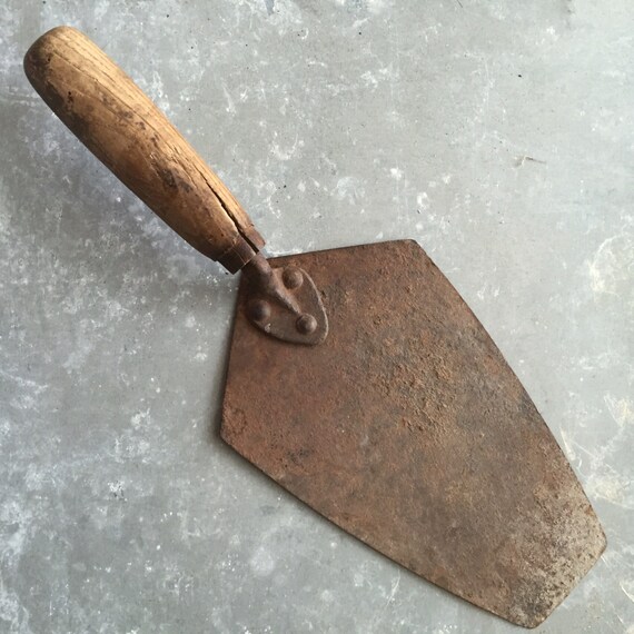 Antique Masonry Trowel Rustic Trowel with Wooden Handle