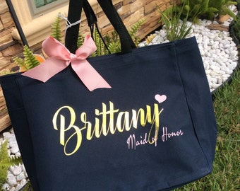 Bridesmaid tote bag, destination wedding, bridesmaid gift, custom tote bag, team bride tote bag, wedding day tote bag, bridal tote bag-bride