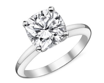 14k solid gold cushion cut engagement ring cz engagement ring cubic zirconia engagement - White Gold Cubic Zirconia Wedding Rings 14k solid gold cushion cut engagement ring cz engagement ring cubic zirconia engagement - White Gold Cubic Zirconia Wedding Rings